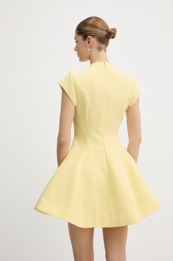 Abbigliamento Bardot vestito svasato con viscosa 60382DB giallo