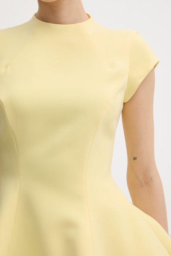 Bardot vestito svasato con viscosa 60382DB giallo
