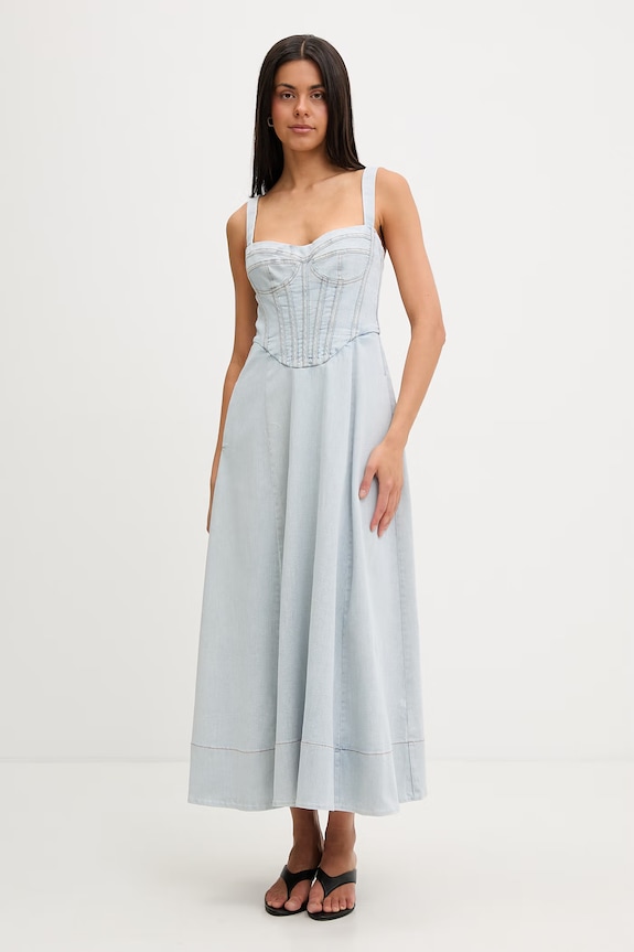 Bardot sukienka princeska jeansowa niebieski 91413DB2