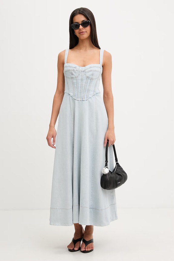 Bardot sukienka princeska jeansowa 91413DB2 niebieski SS26