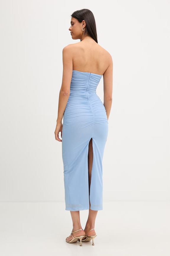 Odzież Bardot sukienka drapowana 60331DB niebieski