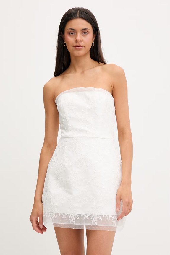 Bardot sukienka rozkloszowana biały 60338DB