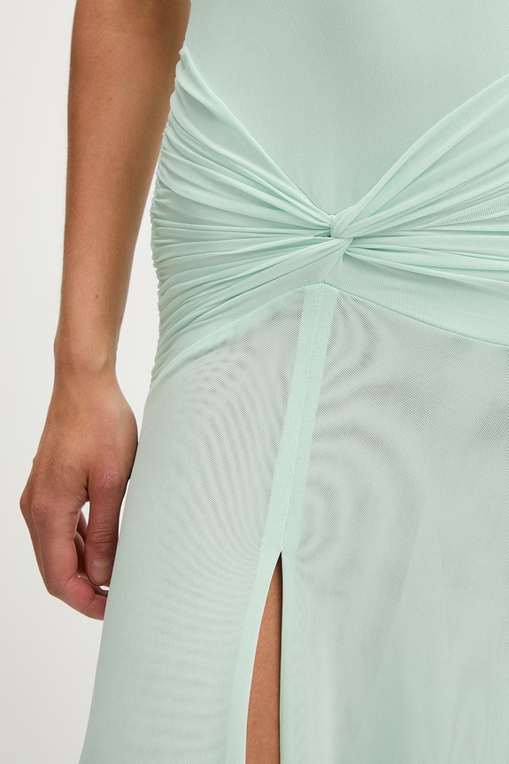 Bardot sukienka drapowana 60373DB zielony