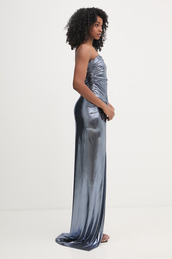 Retrofete rochie drapată Maytal R25.10925 albastru SS26