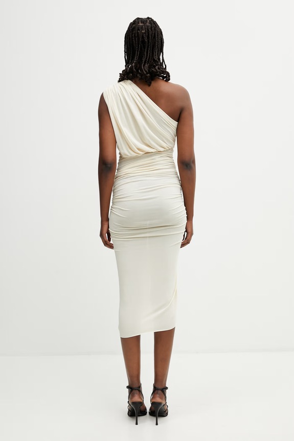 Odjeća Rick Owens Lilies asimetrična haljina s viskozom Avra LI01F7565.CVI bež