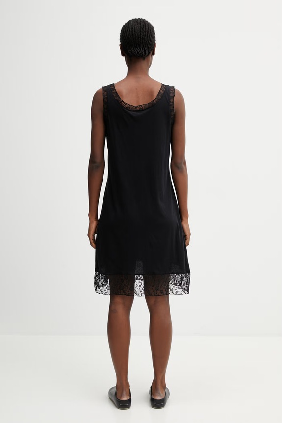 Ρούχα Our Legacy Dawn Φόρεμα lingerie απλό βαμβακερό W2266DR μαύρο