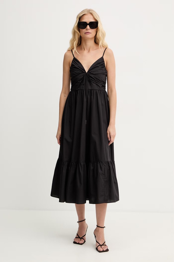 MICHAEL Michael Kors sukienka bawełniana MS683DHKLZ czarny SS26