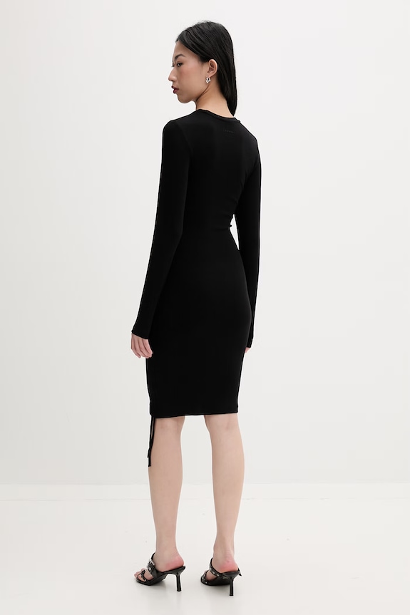 La Mania rochie drapată cu vâscoză FAITH FAITH negru SS26
