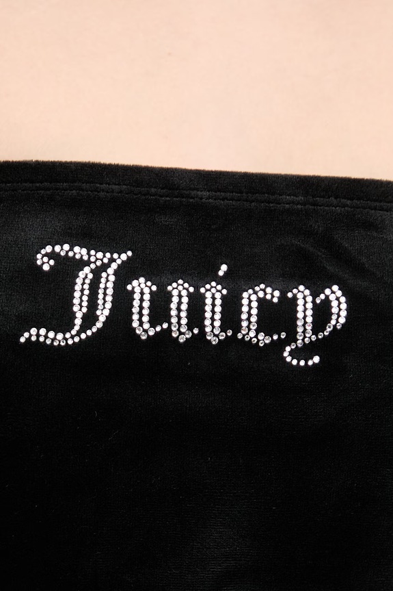 Juicy Couture haljina od velura RUFFLE DRESS JCWED126311 crna