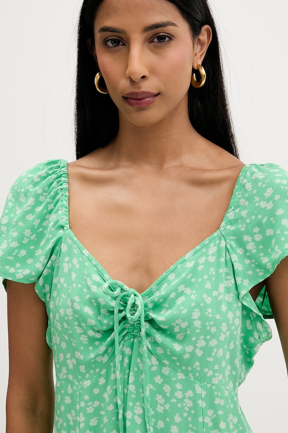 Rip Curl rochie de vară din vâscoză SURF SIDE verde 08ZWDR