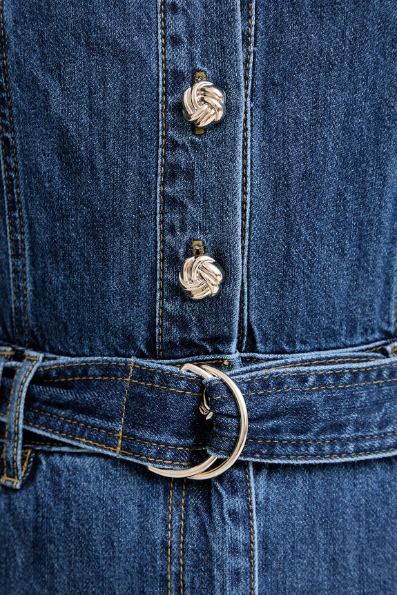 Morgan rochie evazată din denim RBIMA bleumarin