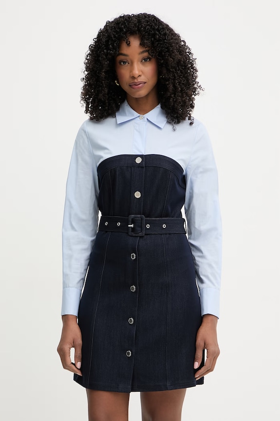 Morgan sukienka z wiskozą granatowy ROIMA