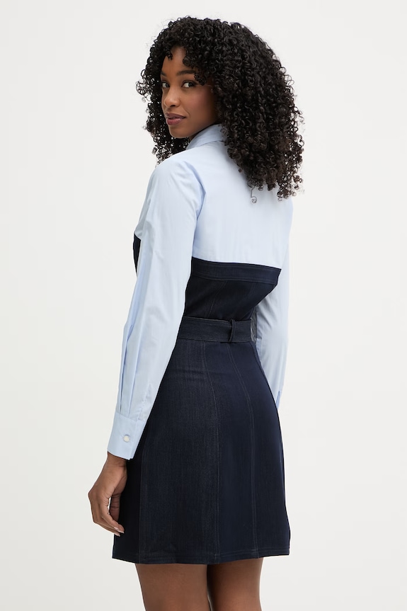 Odzież Morgan sukienka z wiskozą ROIMA granatowy