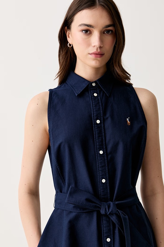 Polo Ralph Lauren расклешенное платье из хлопка тёмно-синий 211968897