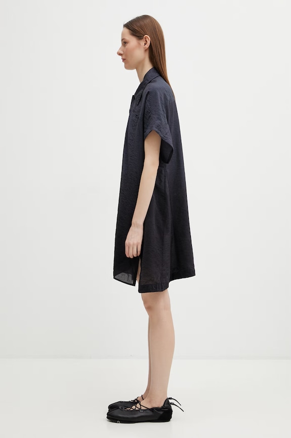 Y-3 W SS DD OVRSHRT φόρεμα απλό με λινό KS5217 μαύρο SS26