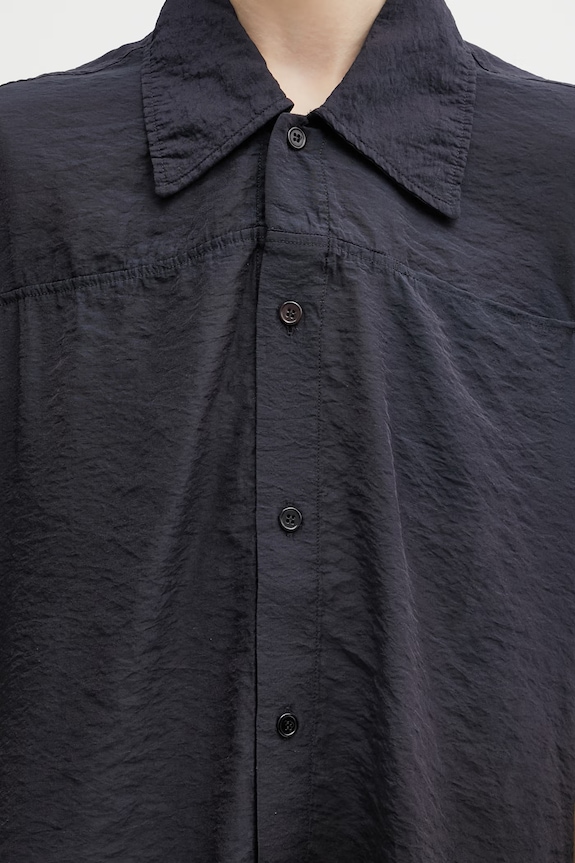Y-3 W SS DD OVRSHRT φόρεμα απλό με λινό μαύρο KS5217