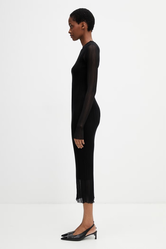 Sportmax Spxcaro sukienka sweterkowa gładka z wiskozą 2612321031600 czarny SS26