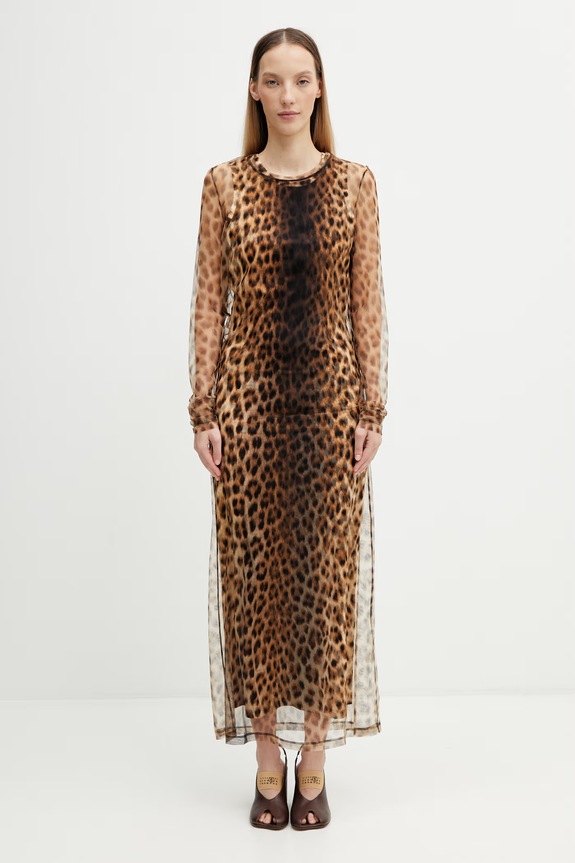 Sportmax Spxesordio сукня леопардова бежевий 2612621072600