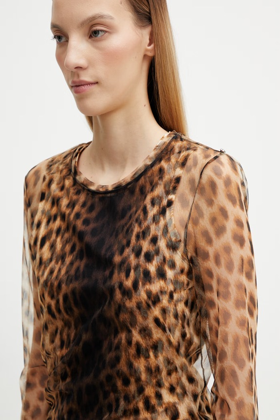 Sportmax Spxesordio сукня леопардова бежевий 2612621072600