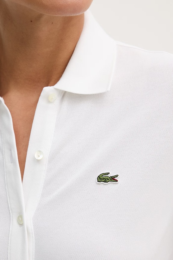 Lacoste ολόσωμη φόρμα γυναικεία από βαμβάκι με ελαστάν EF1823 λευκό
