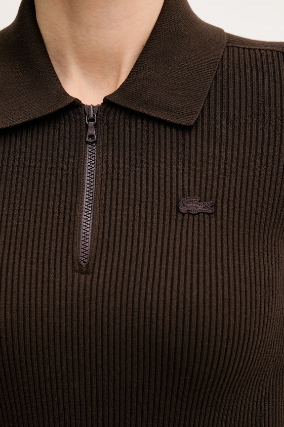 Lacoste vestito plissettato in viscosa EF5803 marrone