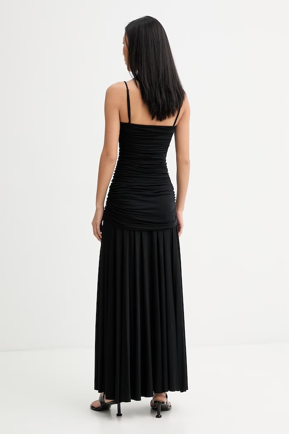 Îmbrăcăminte La Mania rochie drapată cu modal DELLA LM.DELLA negru