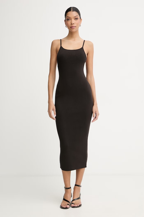 La Mania rochie cu vâscoză NADINE maro NADINE