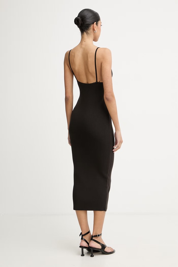 Îmbrăcăminte La Mania rochie cu vâscoză NADINE NADINE maro