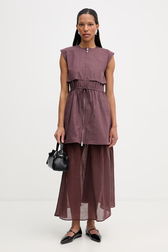 Isabelle Blanche rochie din in IS26SS.A037.T002 maro SS26