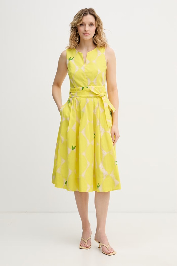 OUI φόρεμα βαμβακερό κίτρινο 97347