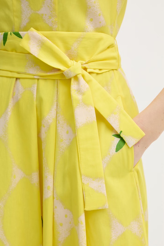 OUI φόρεμα βαμβακερό 97347 κίτρινο