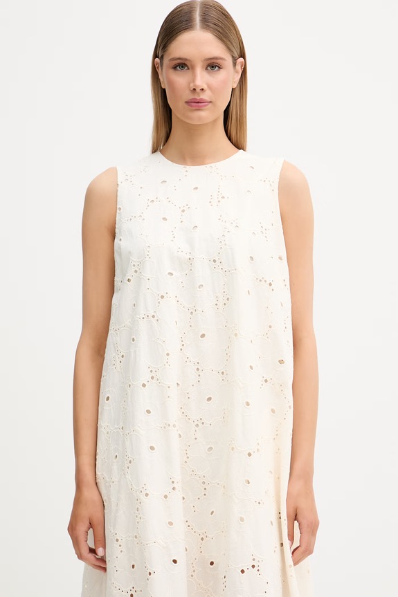 Marimekko sukienka letnia bawełniana beżowy 095642