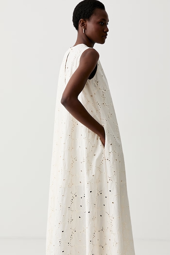 Marimekko sukienka letnia bawełniana beżowy 095642