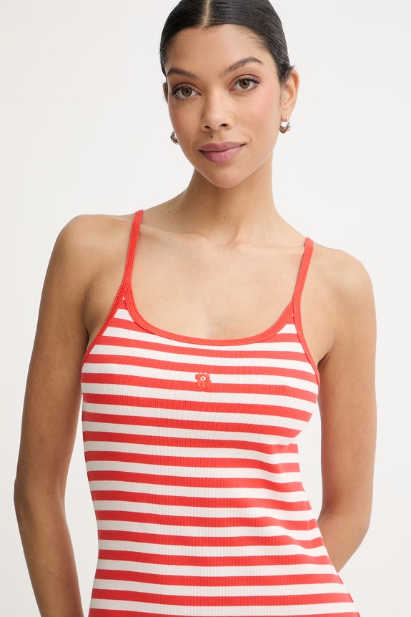 Marimekko rochie de vară bumbac cu elastan rosu 095483