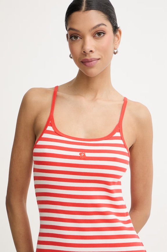 Marimekko rochie de vară bumbac cu elastan rosu 095483