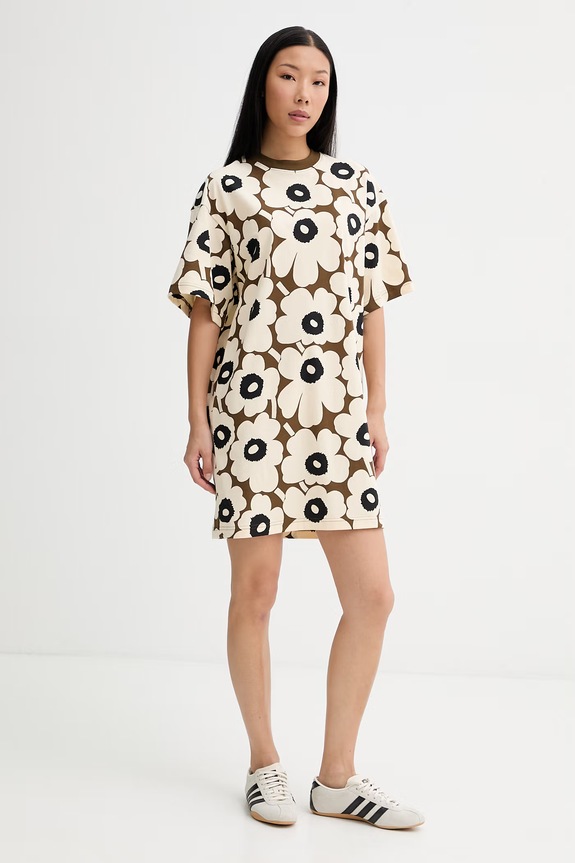 Marimekko rochie oversized din bumbac 95504 bej SS26
