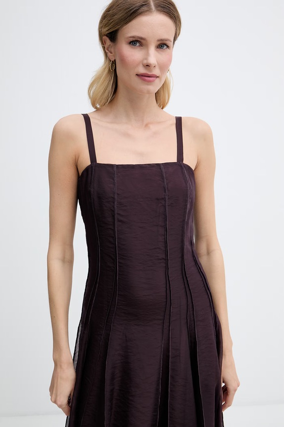 Sisley sukienka rozkloszowana fioletowy 4VGNLV07Y