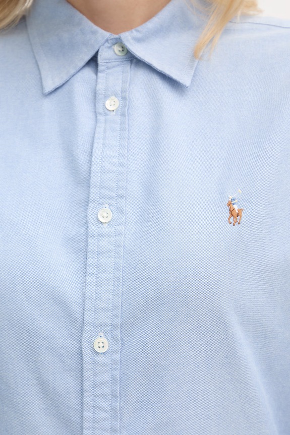 Polo Ralph Lauren sukienka koszulowa bawełniana 211B22755 niebieski
