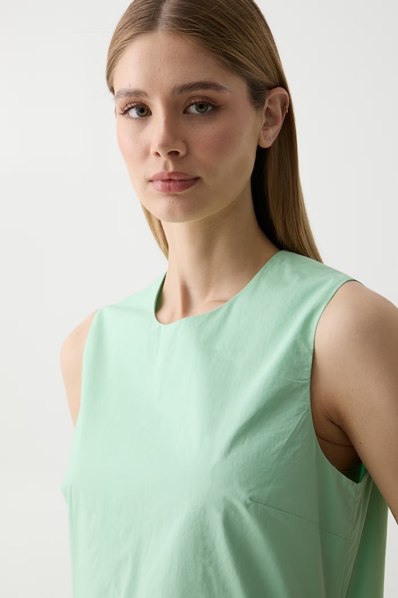 United Colors of Benetton šaty s rozšíreným strihom bavlnené zelená 4MBJDV0CP