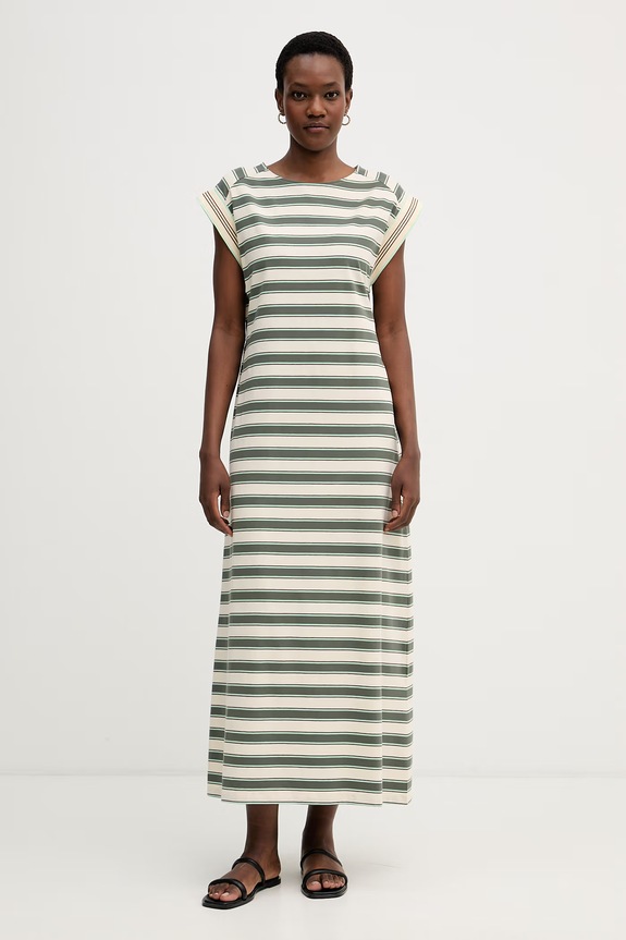 United Colors of Benetton rochie din bumbac cu elastan bej 39VWDV01Z