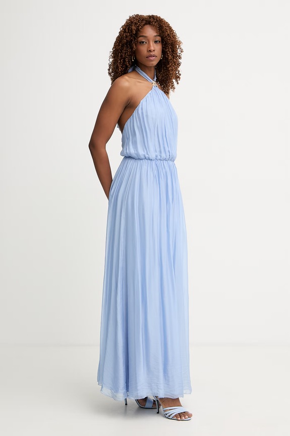 Haveone rochie cu mătase AFF.Q008 albastru SS26