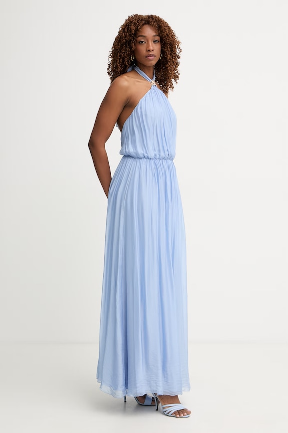 Haveone rochie cu mătase AFF.Q008 albastru SS26