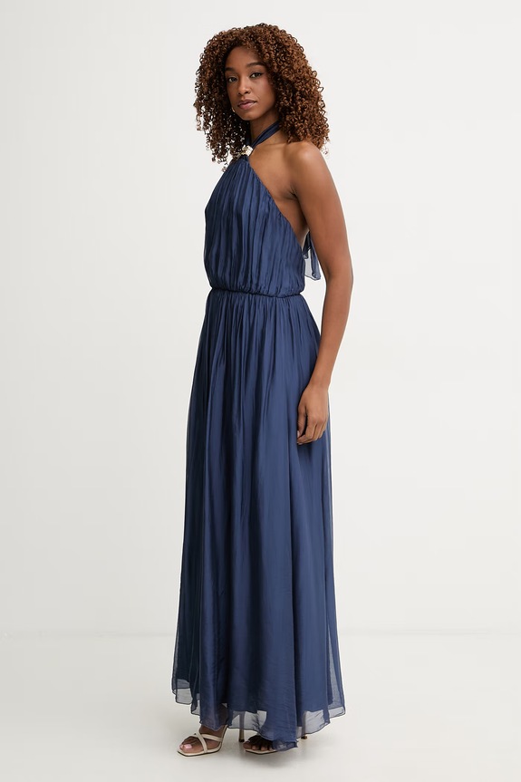 Haveone rochie cu mătase AFF.Q008 bleumarin SS26