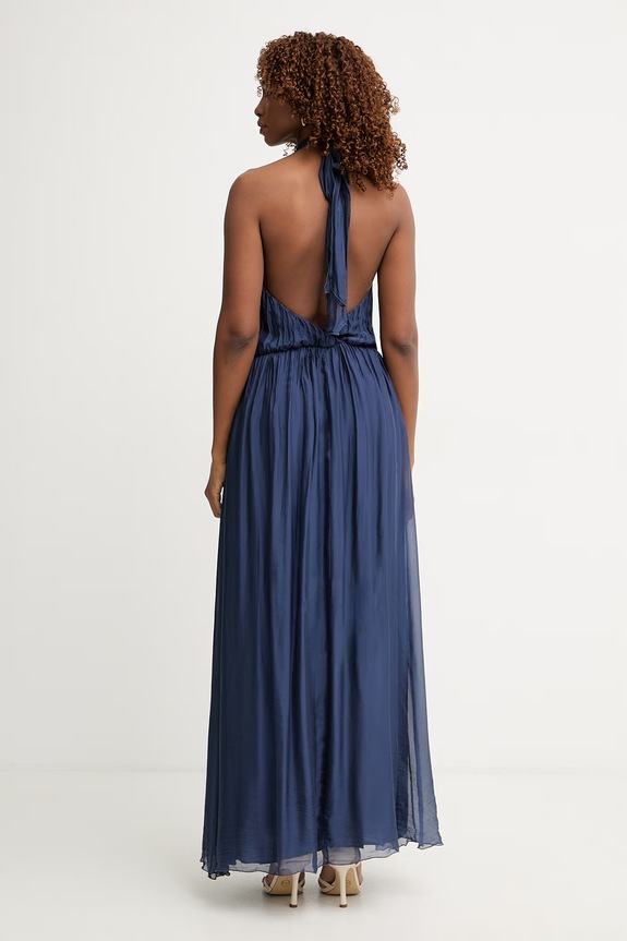 Îmbrăcăminte Haveone rochie cu mătase AFF.Q008 bleumarin