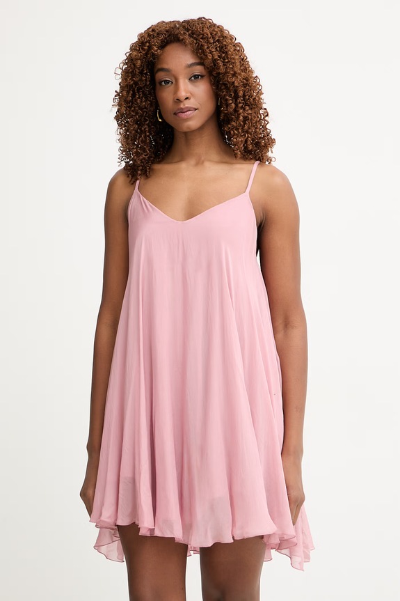 Haveone rochie de vară cu vâscoză roz ACH.Q013