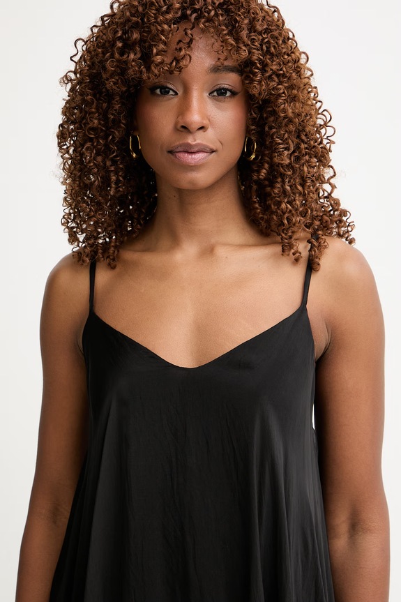 Haveone rochie de vară cu vâscoză negru ACH.Q013