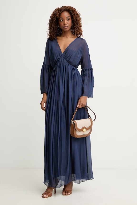 Haveone rochie cu mătase ACH.Q016 bleumarin SS26