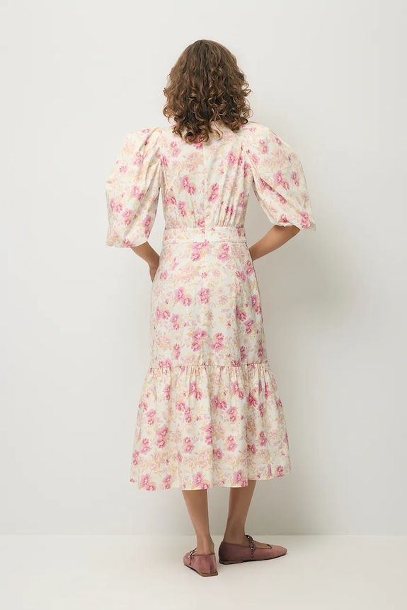 BIZUU rochie de vară din bumbac MOSELLE MOSELLE.KREMOWY roz SS26