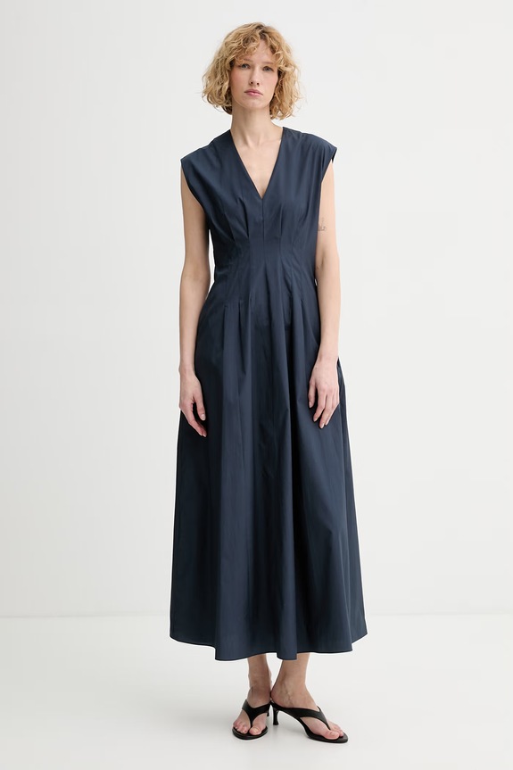 rag & bone φόρεμα βαμβακερό Ines σκούρο μπλε RAC126S3MCO