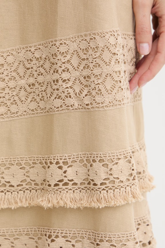 Weekend Max Mara ljetna haljina od lana 2615221033600 bež